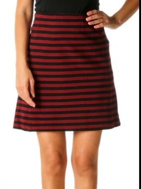 Banana Republic Striped Red and Black A-Line Skirt